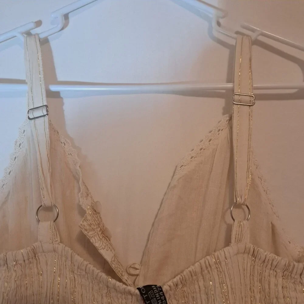 Anthropologie Cream and Gold Maxi Dress - Picture 10 of 16